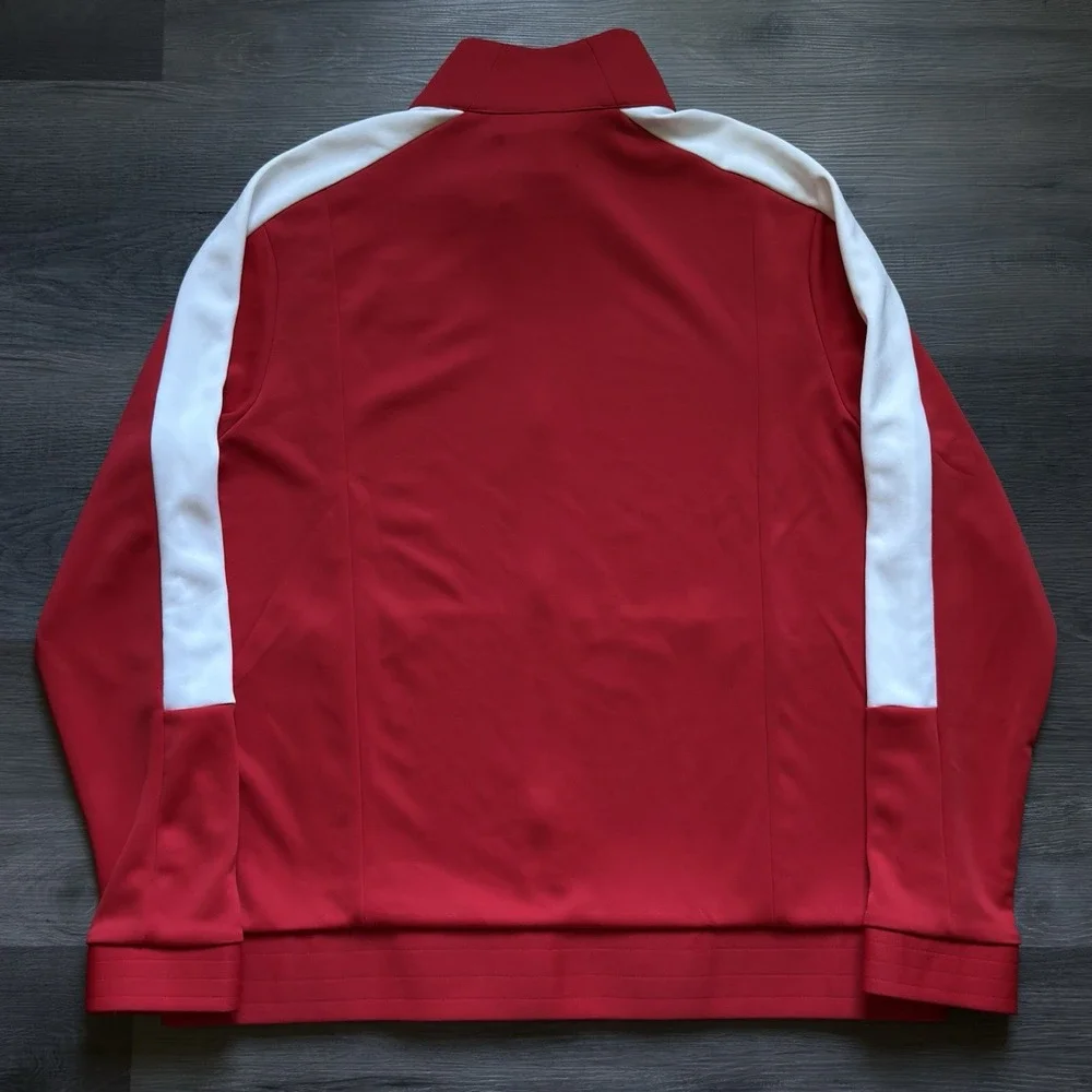 Air Jordan Full Zip Track Jacket Stripe Mens XL Red White Warmup DRI-FIT Pockets